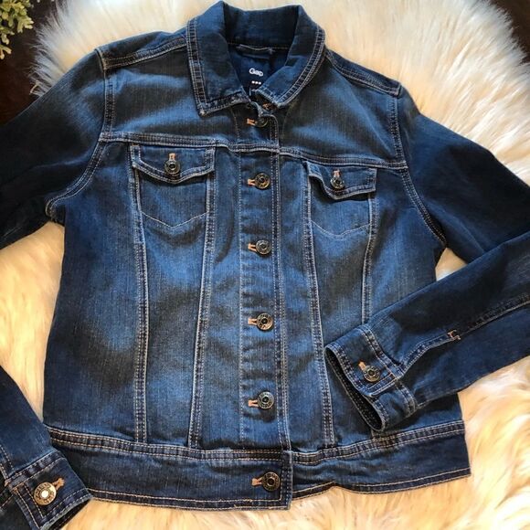 Gap denim dark washed jean jacket sz small - Picture 3 of 9